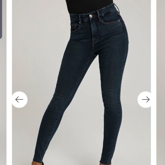 Good American Good legs raw edges skinny crop jean - Picture 1 of 6